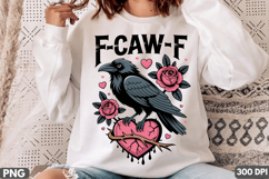 FCAW-F Stylized Crow with Roses - High Quality Sublimation Product Image 3