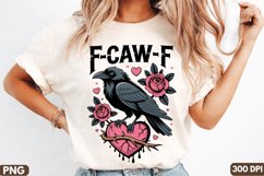 FCAW-F Stylized Crow with Roses - High Quality Sublimation Product Image 1