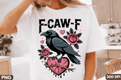 FCAW-F Stylized Crow with Roses - High Quality Sublimation Product Image 2
