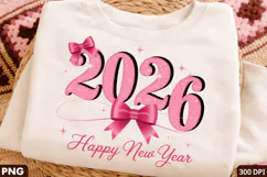 2026 Happy New Year Sublimation PNG Design for DIY Crafts Product Image 1