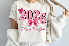 2026 Happy New Year Sublimation PNG Design for DIY Crafts Product Image 2