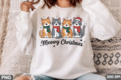 Meowy Christmas Sublimation PNG Design,Meowy Christmas png Product Image 1