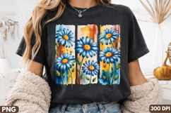 Vibrant Blue Daisy Floral Sublimation PNG Design Product Image 1