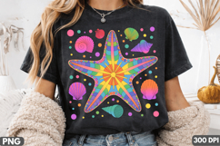 Colorful Starfish Sublimation Design - 300 DPI PNG T-Shirt Product Image 3