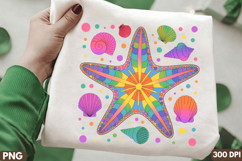Colorful Starfish Sublimation Design - 300 DPI PNG T-Shirt Product Image 1