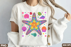 Colorful Starfish Sublimation Design - 300 DPI PNG T-Shirt Product Image 2
