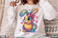 Vibrant Pastel Bunny Sublimation PNG Design for T-Shirt Product Image 3