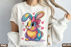 Vibrant Pastel Bunny Sublimation PNG Design for T-Shirt Product Image 2