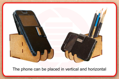 Laser cut Phone holder Pencil box SVG template Product Image 4