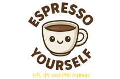 Espresso Coffee logo slogan Illustration PNG Mascot EPS Product Image 1