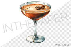Rich Espresso Martini cocktail with beans PNG Clipart Product Image 1