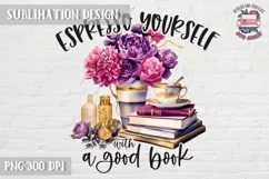 Coffee and flowers Sublimation Design PNG Espresso yourself Product Image 1