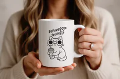 Hipster Cat Line Art Clipart, Funny Puns SVG | PNG | EPS Product Image 2