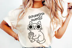 Hipster Cat Line Art Clipart, Funny Puns SVG | PNG | EPS Product Image 3
