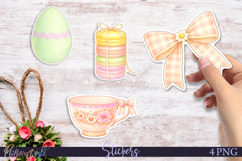 Easter Watercolor Stickers | Bunny, Egg &amp; Bow Product Image 1