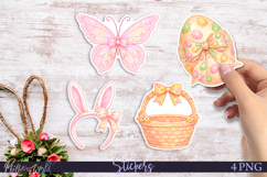 Easter Watercolor Stickers | Butterfly, Egg &amp; Spring Element Product Image 1