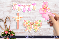 Easter Watercolor Stickers | Bow, Eggs &amp; Spring Elements Product Image 1