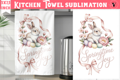 Easter kitchen towel sublimation | Coquette tea towel Product Image 1