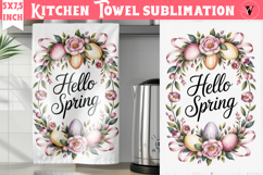 Easter kitchen towel sublimation | Coquette tea towel Product Image 1