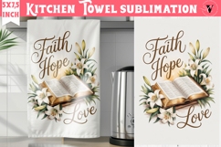 Easter kitchen towel sublimation | Christian kitchen towel Product Image 1