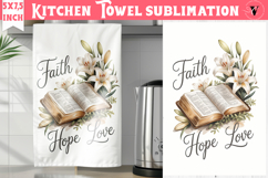 Easter kitchen towel sublimation | Christian kitchen towel Product Image 1