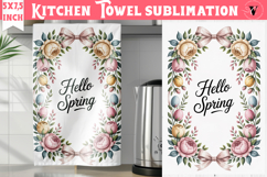 Easter kitchen towel sublimation | Coquette tea towel Product Image 1