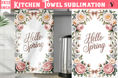 Easter kitchen towel sublimation | Coquette tea towel Product Image 1
