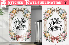 Easter kitchen towel sublimation | Coquette tea towel Product Image 1