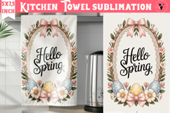 Easter kitchen towel sublimation | Coquette tea towel Product Image 1