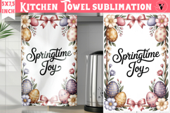 Easter kitchen towel sublimation | Coquette tea towel Product Image 1