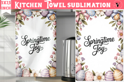 Easter kitchen towel sublimation | Coquette tea towel Product Image 1