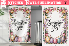 Easter kitchen towel sublimation | Coquette tea towel Product Image 1