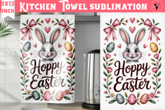 Easter kitchen towel sublimation | Coquette tea towel Product Image 1
