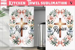 Easter kitchen towel sublimation | Christian kitchen towel Product Image 1