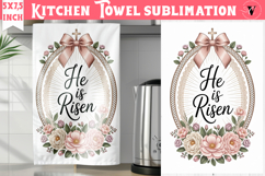 Easter kitchen towel sublimation | Christian kitchen towel Product Image 1