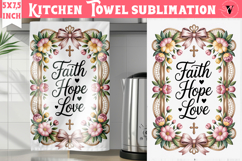 Easter kitchen towel sublimation | Christian kitchen towel Product Image 1
