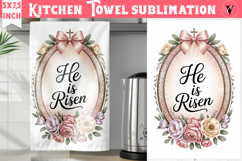 Easter kitchen towel sublimation | Christian kitchen towel Product Image 1