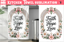 Easter kitchen towel sublimation | Christian kitchen towel Product Image 1