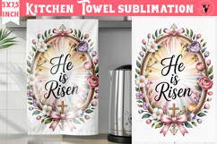 Easter kitchen towel sublimation | Christian kitchen towel Product Image 1