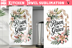 Easter kitchen towel sublimation | Christian kitchen towel Product Image 1