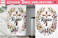 Easter kitchen towel sublimation | Christian kitchen towel Product Image 1