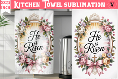 Easter kitchen towel sublimation | Christian kitchen towel Product Image 1