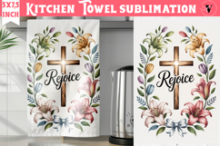 Easter kitchen towel sublimation | Christian kitchen towel Product Image 1