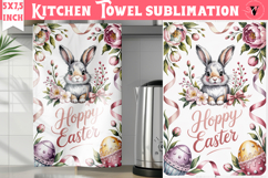 Easter kitchen towel sublimation | Coquette tea towel Product Image 1