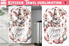 Easter kitchen towel sublimation | Coquette tea towel Product Image 1