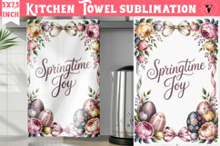 Easter kitchen towel sublimation | Coquette tea towel Product Image 1
