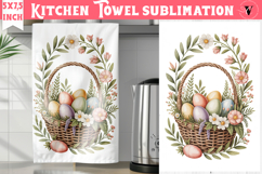 Easter kitchen towel sublimation | Coquette tea towel Product Image 1
