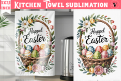 Easter kitchen towel sublimation | Coquette tea towel Product Image 1