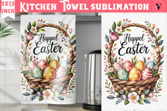 Easter kitchen towel sublimation | Coquette tea towel Product Image 1