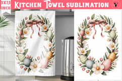 Easter kitchen towel sublimation | Coquette tea towel Product Image 1